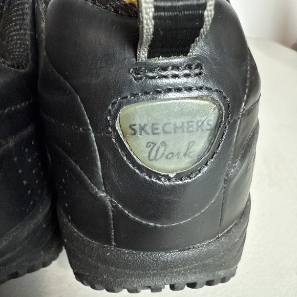 Skechers Work Shoe Men's Sz 9 Shape Ups Work Walking Black Leather Non-Slip - Picture 5 of 15